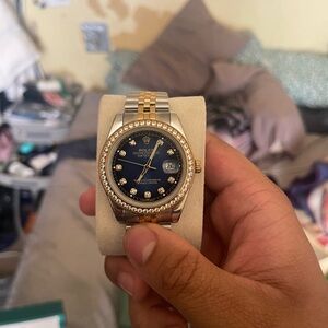 Rolex Two Tone Watch with blue Dial